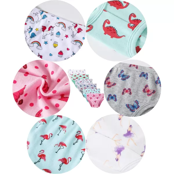 Cadidi Dinos 100% Cotton Toddler Soft Cotton Panties Little Girls' Undies Assorted Underwear  Size 3T