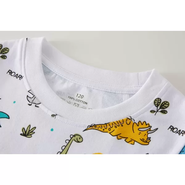 imageCadidi Dinos Kids Long Sleeve Boys Printed Tee Shirts Cotton Casual Crewneck Girls TShirts2 PackaircraftDino