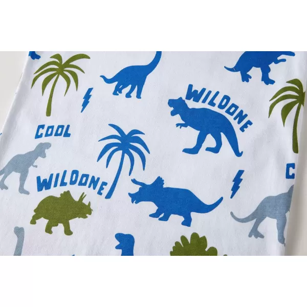 imageCadidi Dinos Kids Long Sleeve Boys Printed Tee Shirts Cotton Casual Crewneck Girls TShirts2 Packdinosaur