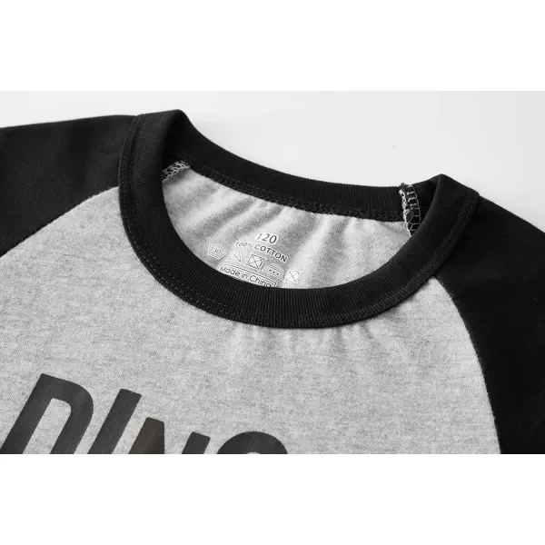 imageCadidi Dinos Kids Long Sleeve Boys Printed Tee Shirts Cotton Casual Crewneck Girls TShirts2 Packgerydino
