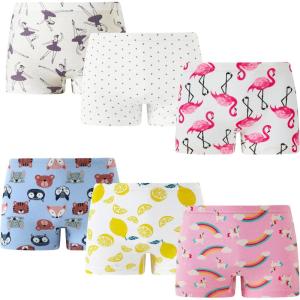 imageCadidi Dinos Soft Cotton Girls Panties Boyshort Little Girls Underwear Toddler UndiesAnimal PrintFruit PrintDancing Girl