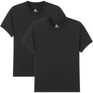imageCadidi Dinos Boys Cotton Short Shirt Sleeve Crewneck Kids TShirts Top Girls TeeBlack