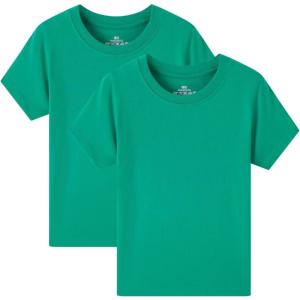 imageCadidi Dinos Boys Cotton Short Shirt Sleeve Crewneck Kids TShirts Top Girls TeeGreen