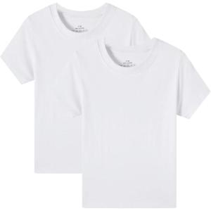 imageCadidi Dinos Boys Cotton Short Shirt Sleeve Crewneck Kids TShirts Top Girls TeeWhite