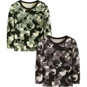 imageCadidi Dinos Kids Printed Tee Shirts Cotton Casual Crewneck Tops TShirtCamo