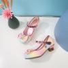imageCadidi Dinos Girls Dress Shoes Wedding Party Heel Mary Jane Princess Flower Shoes ToddlerLittle KidBig KidSequin Rainbowa
