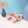 imageCadidi Dinos Girls Dress Shoes Wedding Party Heel Mary Jane Princess Flower Shoes ToddlerLittle KidBig KidSequin Rainbowa