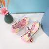 imageCadidi Dinos Girls Dress Shoes Wedding Party Heel Mary Jane Princess Flower Shoes ToddlerLittle KidBig KidSequin Rainbowa