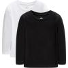 imageCadidi Dinos Boys Girls Long Sleeve Shirts Cotton Casual Crewneck Printed Kids TShirts2 Packblack White