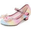 imageCadidi Dinos Girls Dress Shoes Wedding Party Heel Mary Jane Princess Flower Shoes ToddlerLittle KidBig KidSequin Rainbowa