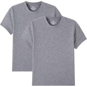 imageCadidi Dinos Boys Cotton Short Shirt Sleeve Crewneck Kids TShirts Top Girls TeeGrey