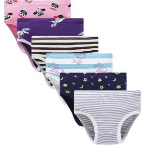 imageCadidi Dinos Little Girls Soft Cotton Underwear Kids Cool Breathable Comfort Panty Briefs Toddler UndiesPack of 6Panties7f
