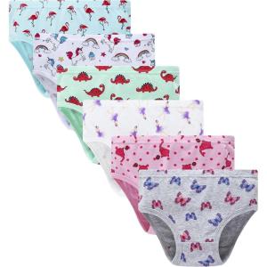 imageCadidi Dinos Little Girls Soft Cotton Underwear Kids Cool Breathable Comfort Panty Briefs Toddler UndiesPack of 6PantiesF2