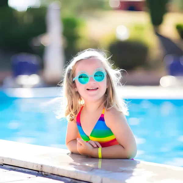 FEISEDY Baby Polarized Round Sunglasses Flexible Rubber Shades with Strap for Infant Toddler Newborn Age 024 Months B0060Blue Frame  Blue Mirrored Lens