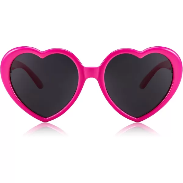 FEISEDY Heart Shaped Polarized Sunglasses Kids for Toddler Girls Age 310 Shaped Cute Fashion Sunnies B0077Hot Pink