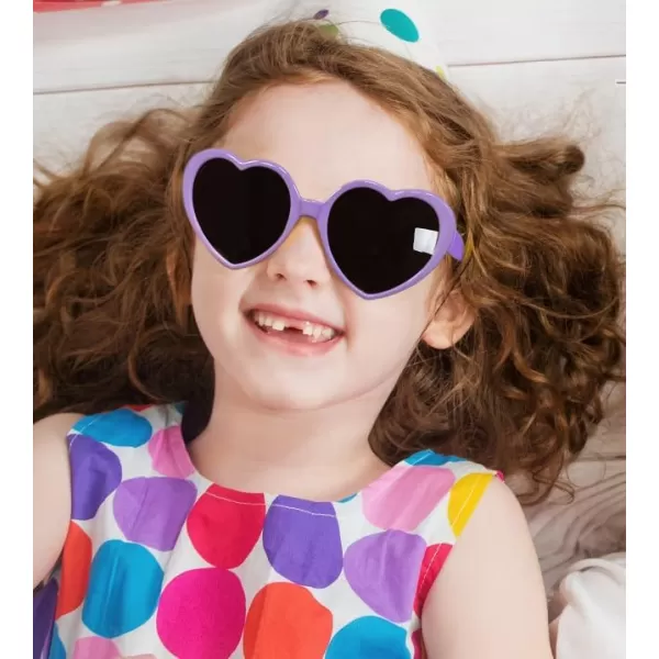 FEISEDY Heart Shaped Polarized Sunglasses Kids for Toddler Girls Age 310 Shaped Cute Fashion Sunnies B0077Purple