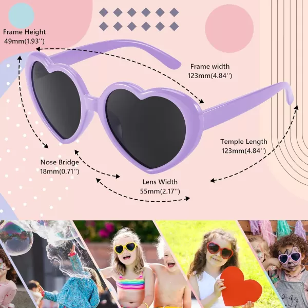 FEISEDY Heart Shaped Polarized Sunglasses Kids for Toddler Girls Age 310 Shaped Cute Fashion Sunnies B0077Purple