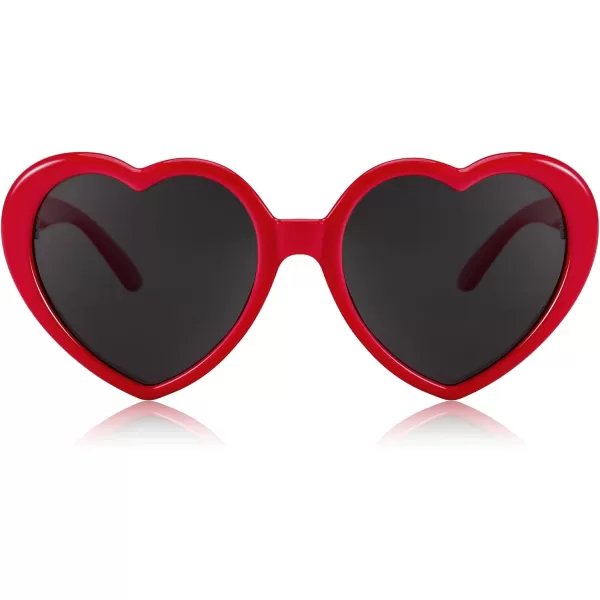 FEISEDY Heart Shaped Polarized Sunglasses Kids for Toddler Girls Age 310 Shaped Cute Fashion Sunnies B0077Red