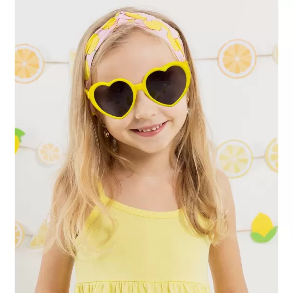 FEISEDY Heart Shaped Polarized Sunglasses Kids for Toddler Girls Age 310 Shaped Cute Fashion Sunnies B0077Yellow