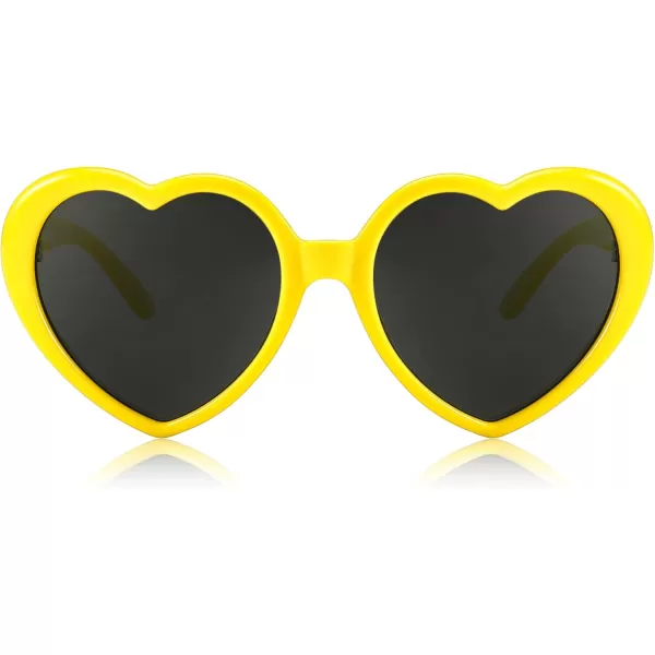 FEISEDY Heart Shaped Polarized Sunglasses Kids for Toddler Girls Age 310 Shaped Cute Fashion Sunnies B0077Yellow