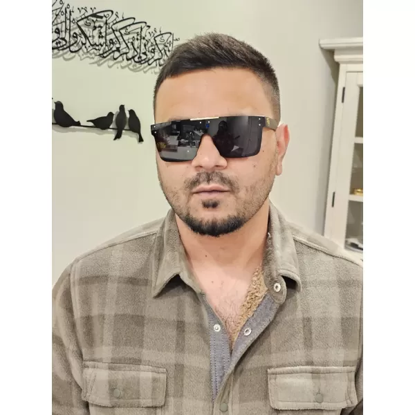 FEISEDY Men Women Sunglasses Polarized Oversized Square Vintage Cycling Running Fishing Golf Hiking Sports Sun Glasses B2990Polarized Gray Lenses With Black Temples 001