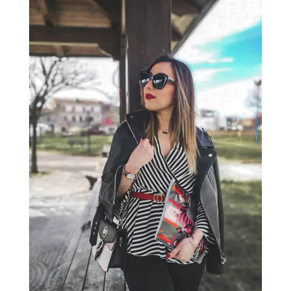 FEISEDY Polarized Vintage Sunglasses American Womens Square Jackie O Cat Eye Sunglasses B2451Clear Grey Leopard