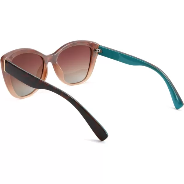 FEISEDY Polarized Vintage Sunglasses American Womens Square Jackie O Cat Eye Sunglasses B2451Leopard Cream