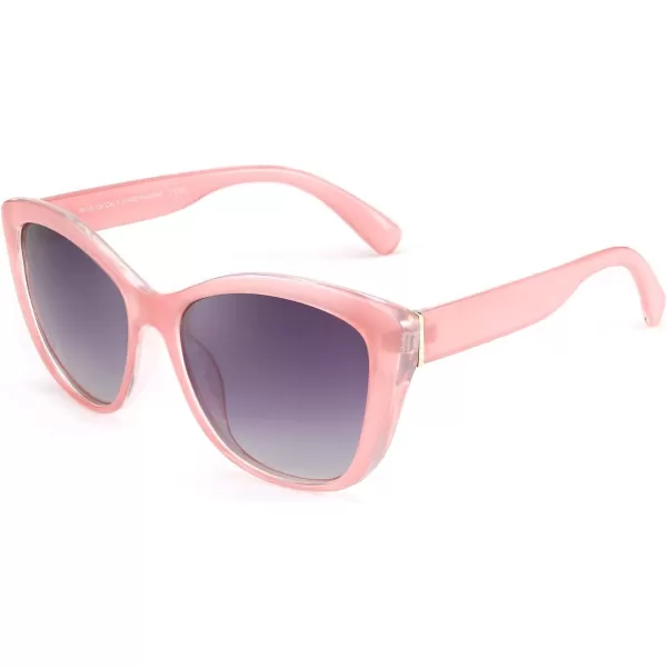 FEISEDY Polarized Vintage Sunglasses American Womens Square Jackie O Cat Eye Sunglasses B2451Pink