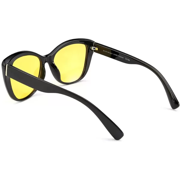 FEISEDY Polarized Vintage Sunglasses American Womens Square Jackie O Cat Eye Sunglasses B2451Yellow