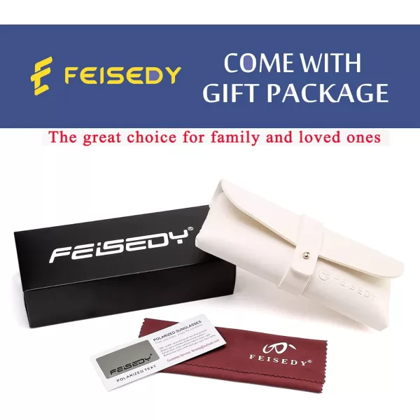 FEISEDY Polarized Women Square Sunglasses Sparkling Composite Shiny Frame B22892 BlackFade Smoke