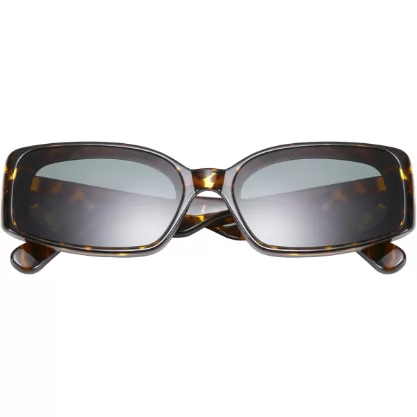 FEISEDY Retro Rectangle Sunglasses Women Men Vintage 90s Small Glasses Thick Narrow Fashion Y2K Plastic Glasses B2462Tortoise