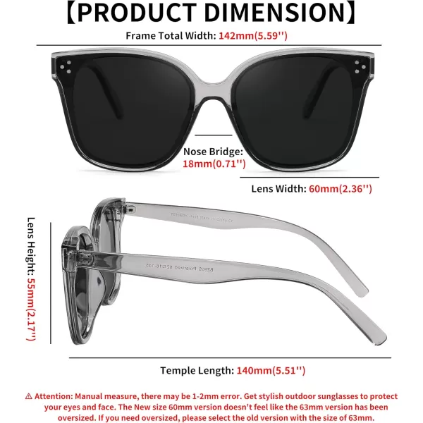 FEISEDY Retro Square Polarized Sunglasses Women Men Vintage Minimalist Shades B2600Gray Diamond