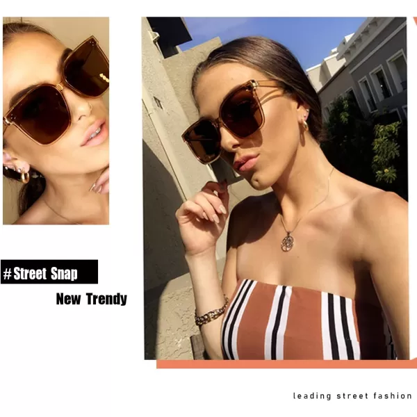 FEISEDY Retro Square Polarized Sunglasses Women Men Vintage Minimalist Shades B2600Jacinth
