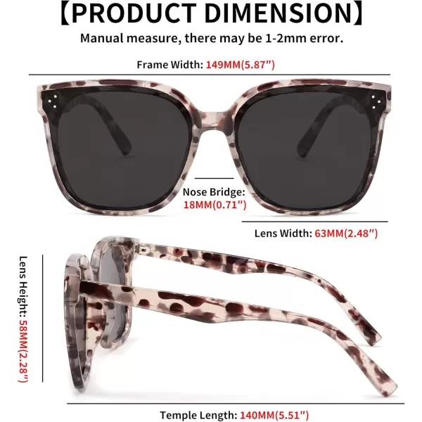 FEISEDY Retro Square Polarized Sunglasses Women Men Vintage Minimalist Shades B2600Marble Frame