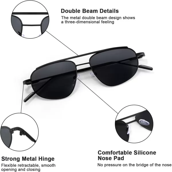 FEISEDY Retro Trendy Aviator Sunglasses Women Men 90s Small Vintage Glasses Stylish Gold Metal Oval Sunglasses B2906001 Black FrameGray Lens