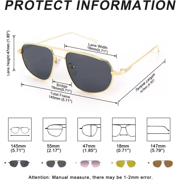 FEISEDY Retro Trendy Aviator Sunglasses Women Men 90s Small Vintage Glasses Stylish Gold Metal Oval Sunglasses B2906002 Gold FrameGray Lens