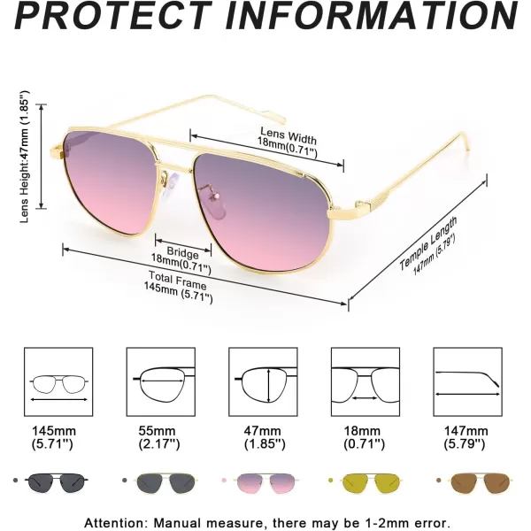 FEISEDY Retro Trendy Aviator Sunglasses Women Men 90s Small Vintage Glasses Stylish Gold Metal Oval Sunglasses B2906003 Gold FrameGray Pink Lens