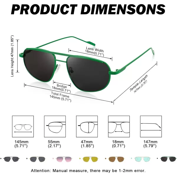 FEISEDY Retro Trendy Aviator Sunglasses Women Men 90s Small Vintage Glasses Stylish Gold Metal Oval Sunglasses B2906007 Green FrameGray Lens