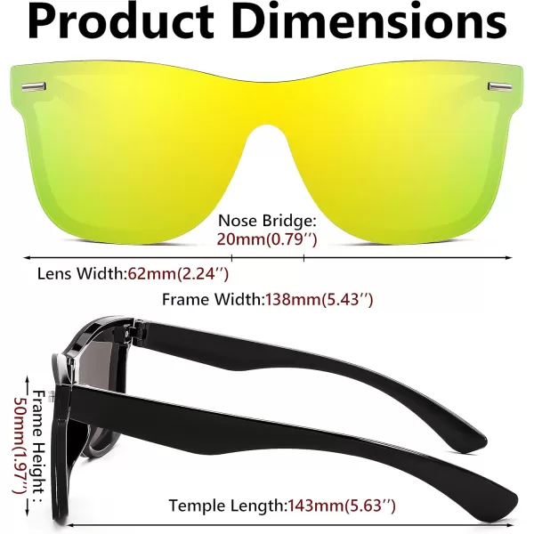 FEISEDY Sunglasses Rimless Mirrored Sun Glasses with Reflective OnePiece Lens B4114Gold Mirror