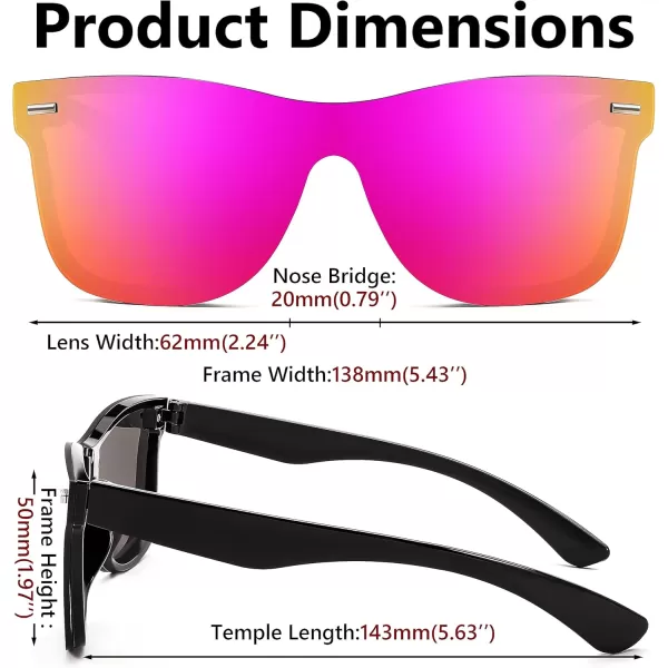 FEISEDY Sunglasses Rimless Mirrored Sun Glasses with Reflective OnePiece Lens B4114Purple Mirror