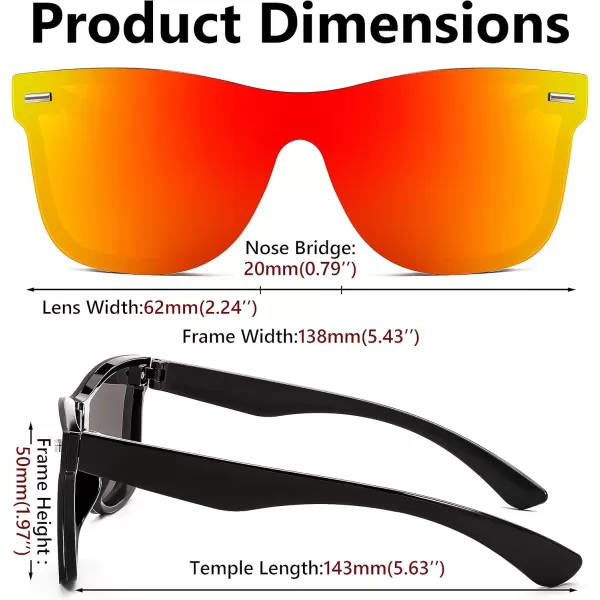 FEISEDY Sunglasses Rimless Mirrored Sun Glasses with Reflective OnePiece Lens B4114Red Mirror