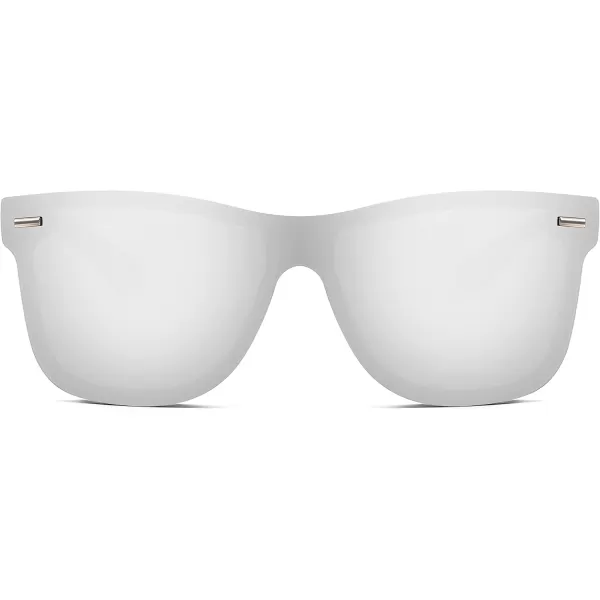 FEISEDY Sunglasses Rimless Mirrored Sun Glasses with Reflective OnePiece Lens B4114Sliver Mirror