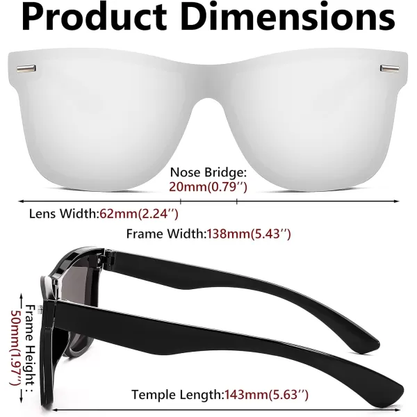 FEISEDY Sunglasses Rimless Mirrored Sun Glasses with Reflective OnePiece Lens B4114Sliver Mirror