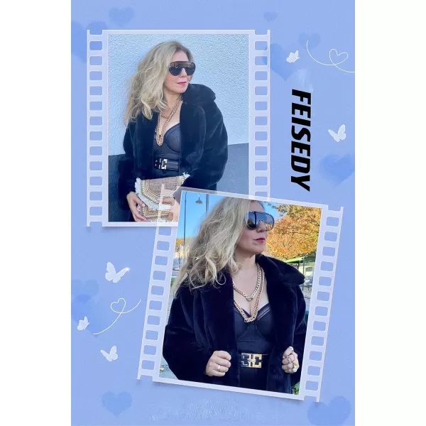 FEISEDY Sunglasses Women Oversized One Piece Frame UV400 Sun Glasses Trendy Retro Shades B2580Black Mirrored