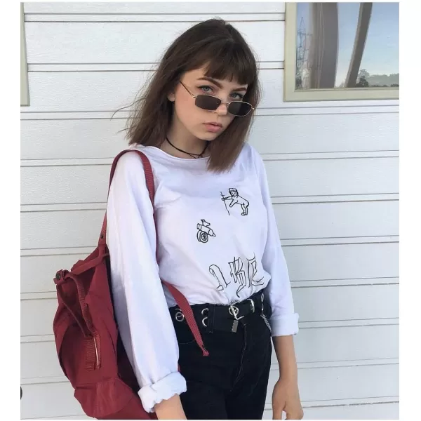 FEISEDY Vintage Small Rectangle Sunglasses Women Men Retro Trendy Square Metal Frame Sun Glasses B2295BlackGray