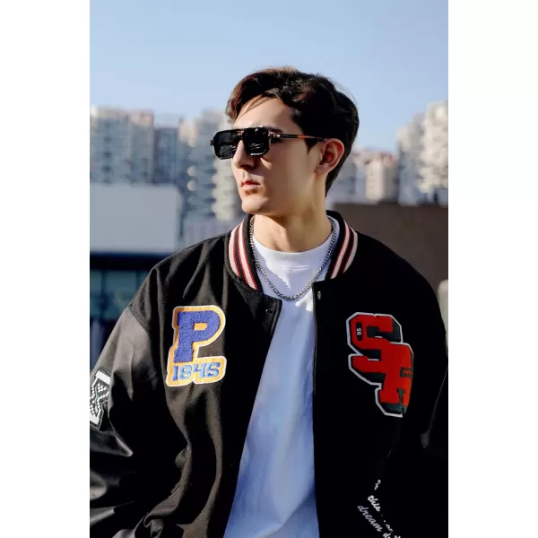 FEISEDY Vintage Square 70s Flat Aviator Sunglasses Women Men Classic Retro Stylish Frame UV400 Sunglasses B2622001 Black Frame  Grey Lens