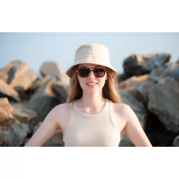 FEISEDY Vintage Square 70s Flat Aviator Sunglasses Women Men Classic Retro Stylish Frame UV400 Sunglasses B2622018 Brown Tortoise Frame  Gradient Grey Purple Lens