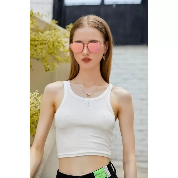 FEISEDY Vintage Square 70s Flat Aviator Sunglasses Women Men Metal Design Shades B2752Transparent FrameGradient Grey Lens