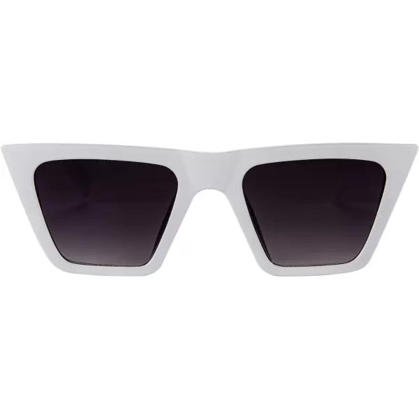 FEISEDY Vintage Square Cat Eye Sunglasses Women Trendy Cateye Sunglasses B2473White