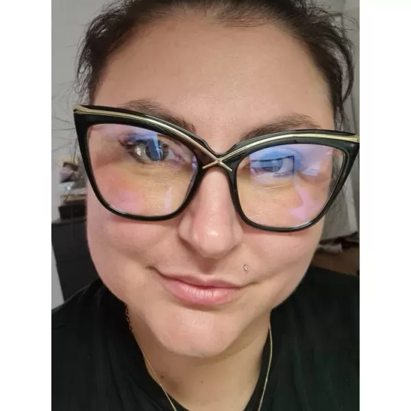 FEISEDY Women Oversized Square Blue Light Blocking Glasses Anti Eyestrain Cat Eye Fashion Eyewear B2956Black